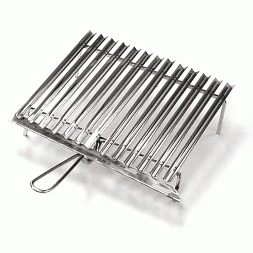 Stainless steel grill pan 40x35 cm with fat recovery for barbecue grill pin nic roasting