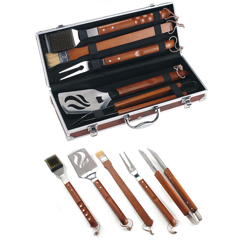 barbecue case set wood and stainless steel tools for bbq grill grills