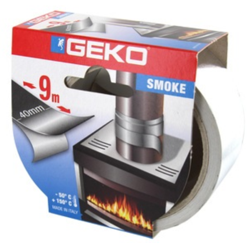 Geko nastro alluminio adesivo silver mt 9x40 mm per alte temperature tubi stufe camini