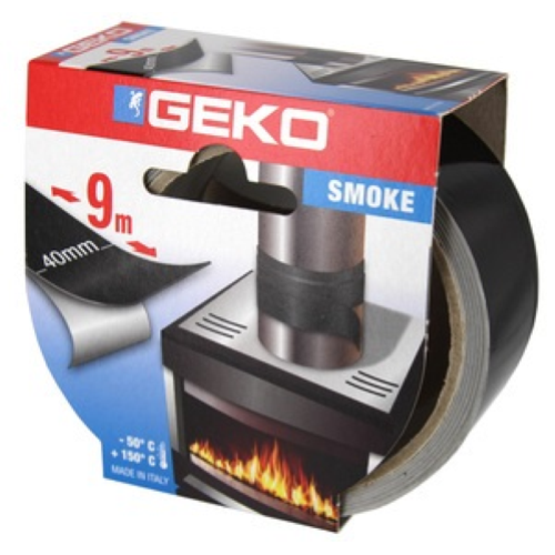 Geko nastro alluminio adesivo nero mt 9x40 mm per alte temperature tubi stufe camini