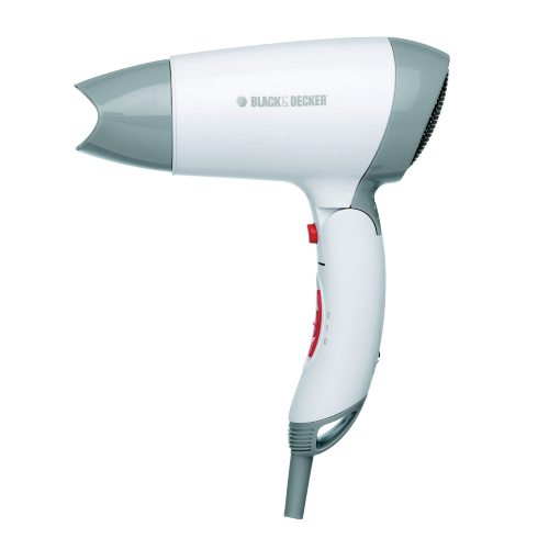 B&amp;D travel hairdryer mod THD1500 1500W 2 speeds cold air button 2 temperatures foldable handle complete with air concentrator diffuser and bag