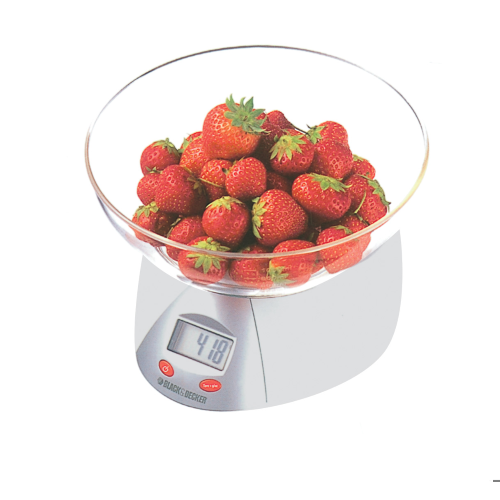 B&amp;D electronic scale mod SK5500 max capacity 5 kg division at 1gr tare function auto-off batteries included
