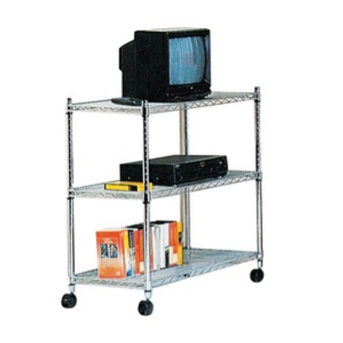 America series multipurpose shelf kit in steel 3 shelves with wheels 36x61x83h