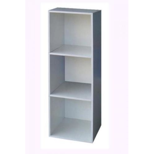 Cube bookcase 3 white color cm 31x29,5x91h mobile day office furniture