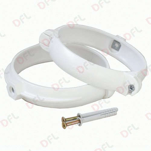 Pair of hose clamp brackets for ducted ventilation white? 125 mm 12.5 cm