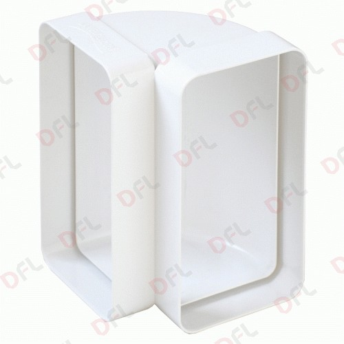 Curva de ventilaciÃ³n vertical para tubo rectangular de PVC blanco 120 x 60 mm