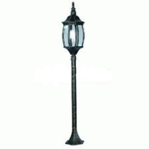 Lampadaire avec 1 lanterne en aluminium noir 100 W 1,20 m avec 8 faces pour l&#39;extÃ©rieur
