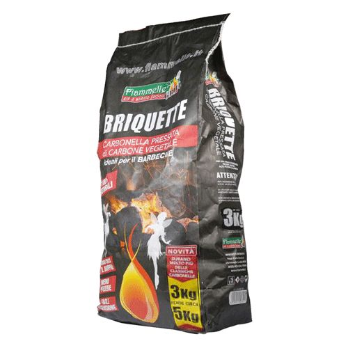 Carbone vegetale per grill briquette kg 3 in sacco carbonella per barbecue picnic di qualità profiessonale
