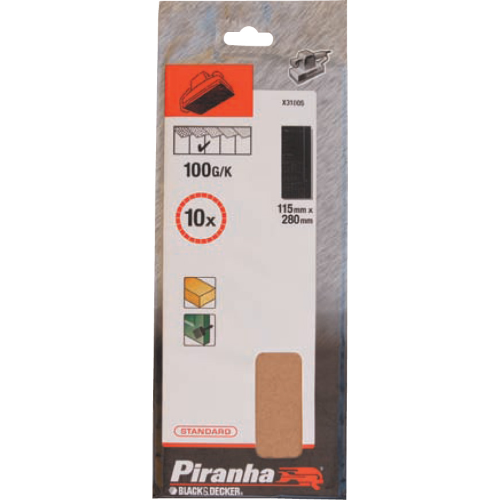 Vgl. 10 perforierte Piranha-Korund-Schleifplatten X31010 KÃ¶rnung 115x280 mm 150