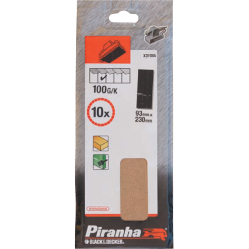 Packung mit 10 Lochblechen Piranha X31105 93X230 mm schwarz &amp; Decker gr. 100