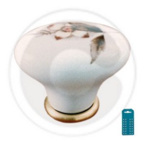 cf 2 boutons ovales en porcelaine avec sÃ©rigraphie pour meubles? Bouton 35x25 mm