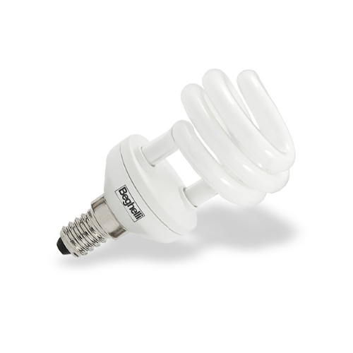 beghelli lamp energy saving bulb spiral T2 E14 cold light W14