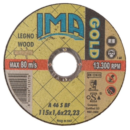 ima mola abrasiva minidisco disco per taglio legno Ø mm 115x1,6x22 flex