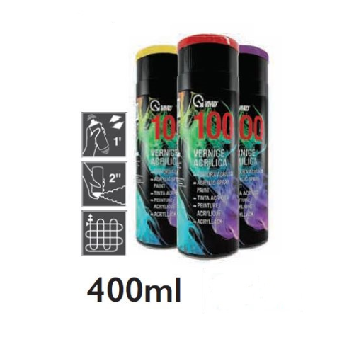 VMD 100 bomboletta vernice acrilica spray nero opaco 400 ml RAL 9005  professionale made in Italy