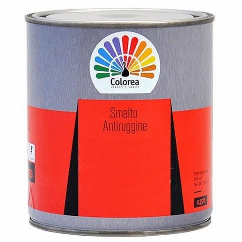 Colorea enamel paint + anti-rust 0.750 lt for iron and wood applied to rust blocks the corrosion process