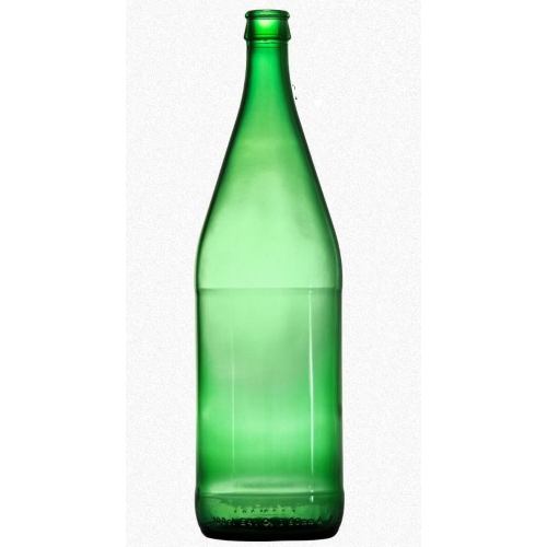 Grüne Vichy Glasflasche 1000 ml für Wasser und Wein mit Kronkorkenmund
