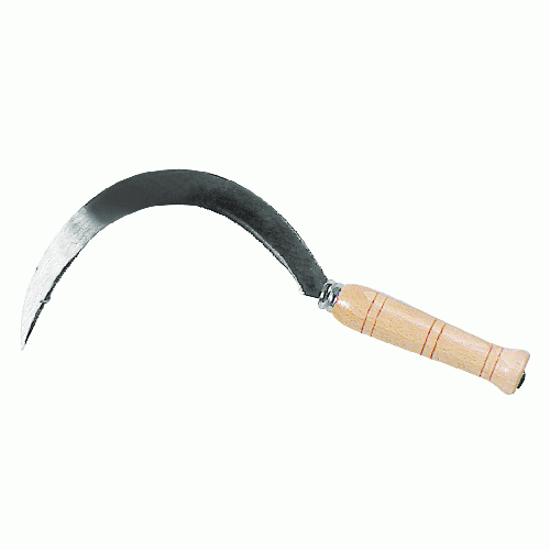 Orsatti toothed sickle n.2 / 0 35 cm sickle for cutting grass with wooden handle closed type
