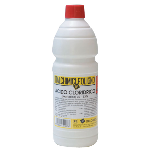 Italchimici 1 lt acido cloridrico muriatico puro al 33% sgrassante disincrostante pulizia