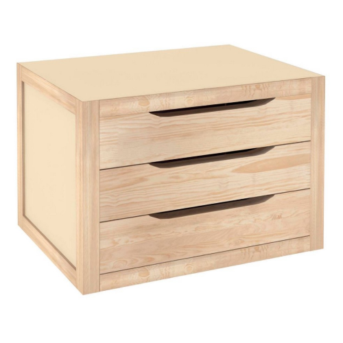 Commode en bois de pin avec 3 tiroirs cm 39x30x29,5h pour meuble
