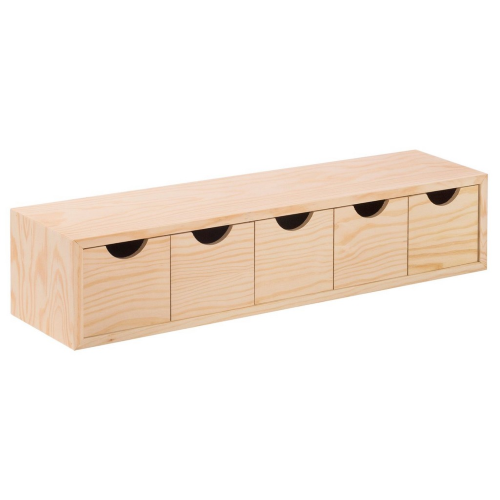 Mini commode polyvalente en bois avec 5 tiroirs cm 56x13x12h pour meubles