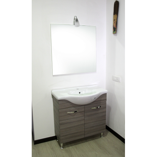 Mobile palissandro con lavabo Antonella per bagno + lavandino e specchio