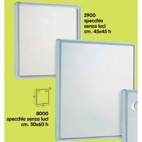 specchio bianco Gedy specchi da bagno con cornice in resina 45x4x45 cm