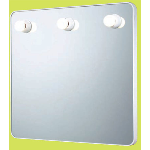 Miroir de salle de bain Gedy blanc avec cadre en rÃ©sine plastique 55x5x55 cm