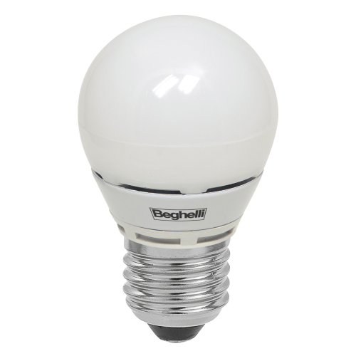 Beghelli Ecoled lamp bulb led sphere matte 6W E27 warm white light