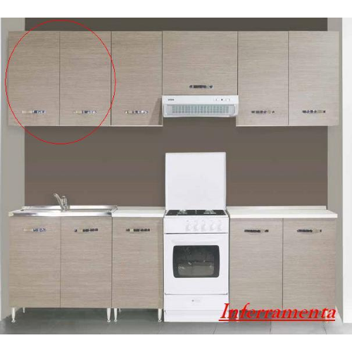 Geschirrkorb-Kit mit 2 Türen für modulare Küchenausführungen in Ulme