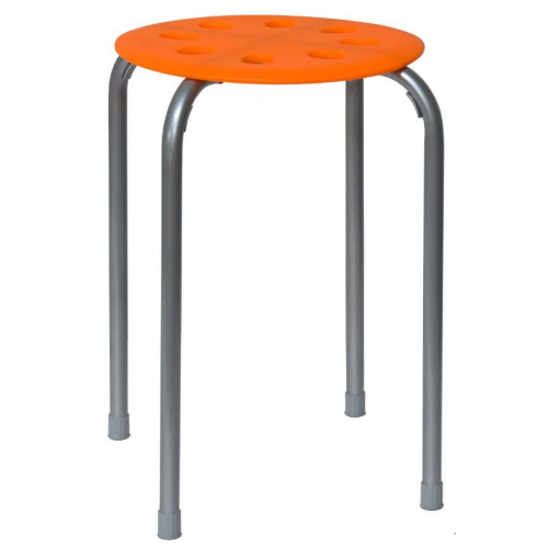 Taburete Dollino taburete de baÃ±o de metal naranja con asiento naranja