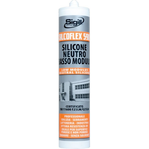 Sigill silcoflex 590 silicone neutro grigio 300ml per lattoneria edilizia 