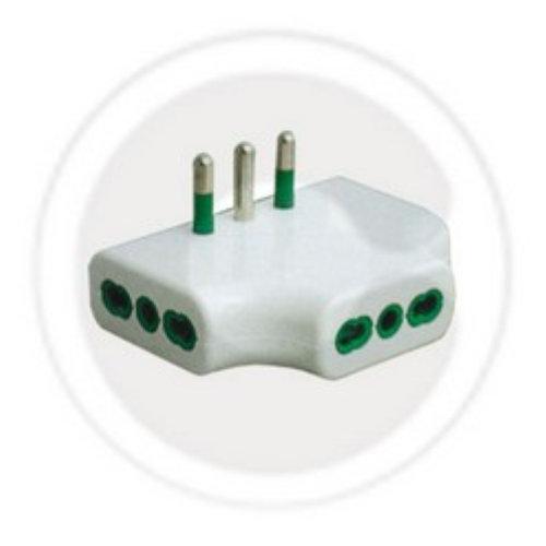 Fme art 82.220 triple multiple flat adapter 3 sockets 2P + T by-pass