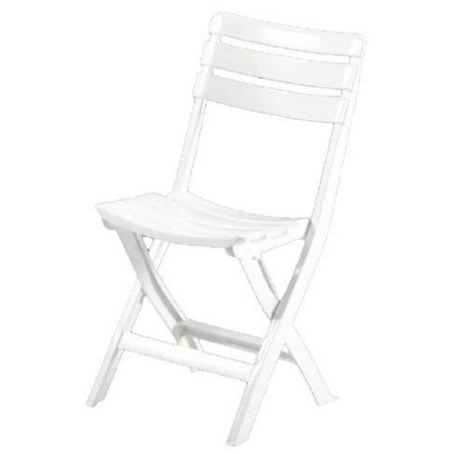 Chaise refermable Pinta en polypropylène blanc 41x40x80 cm pour extérieur