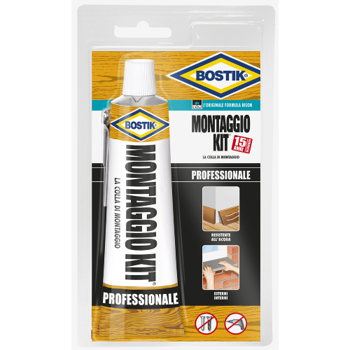 Bostik 125 gr mounting glue kit silicone transparent adhesive extra strong