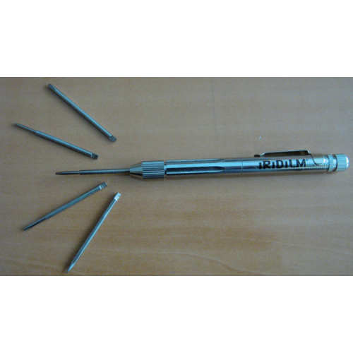 Iridium micro screwdriver precision pocket screwdriver 5 blades multipurpose