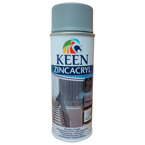 Keen 400 ml spray zincacryl zincante a freddo per cancelli zinco scuro