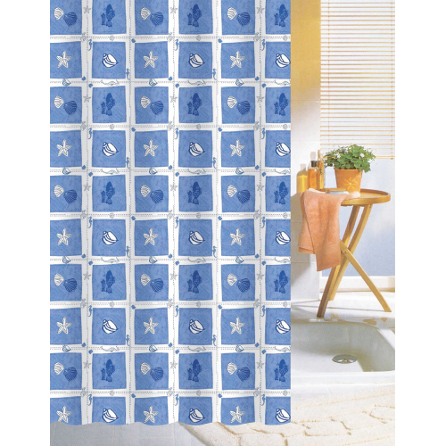 blauer Polyester Duschvorhang mod. 5042 hellblaue BadvorhÃ¤nge 180x200 cm