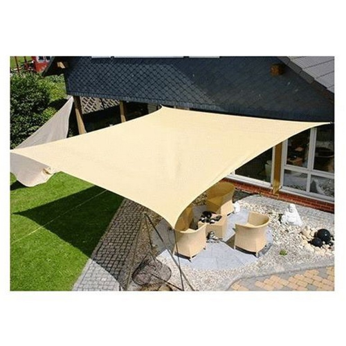 Ecru square shade sail with eyelets 3.6x3.6 m for garden parking shade