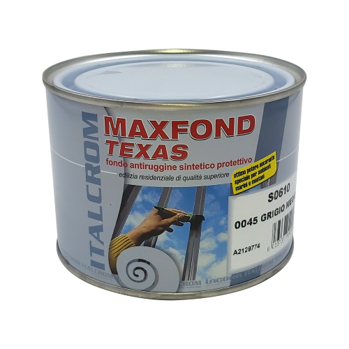 Italcrom Maxfond Texas 0,5 lt mittelgrauer synthetischer Anti-Rost-Primer der Eisen schützt