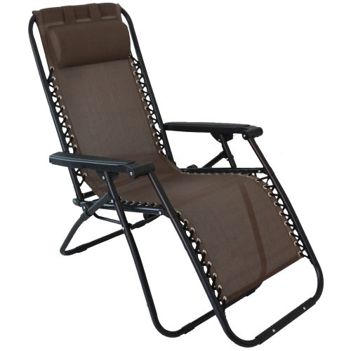 Liegestuhl mit Fußstütze aus verstellbarem Klappstahltabak 90x66x110 cm für Gartenstrandpool im Freien