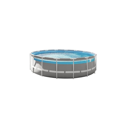 Intex 26730NP piscina Clear Windows rotonda ø488x122cm con pompa filtro scaletta telo copertura e telo di base