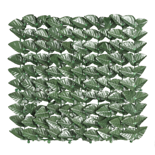 Arella sempreverde Lauro Botton mt 1x20 con supporto in polipropilene siepe artificiale da esterno giardino