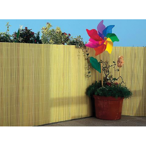 Bambou double arella en PVC tige elliptique 16 mm beige 300x150 cm pour balcon jardin extérieur terrasse