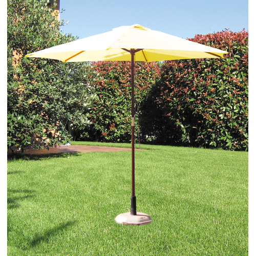 Koem round umbrella with wooden structure and beige polyester top Ø 250 cm for outdoor garden