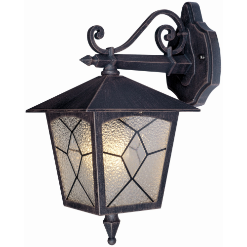 Classic wall lantern in aluminum with antique bronze finish glass screen for 60 W outdoor lamps