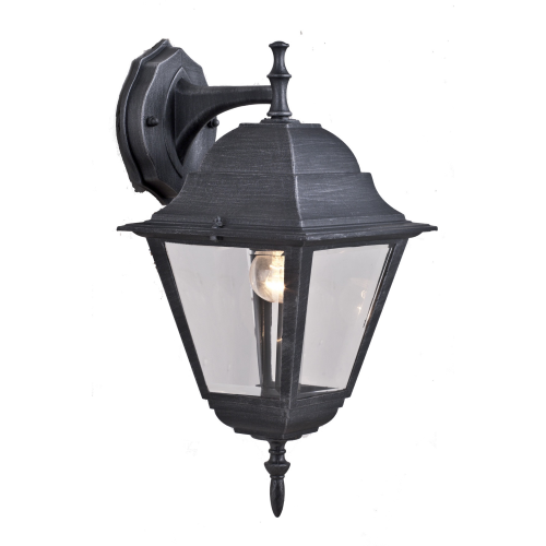 New York lantern with cm 41 h arm in gray cast iron aluminum glass screen for 60 W lamps for outdoor garden