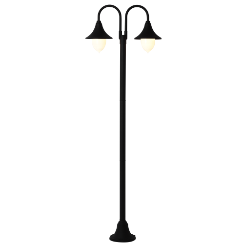 Paris lamppost with two arms cm 210 h in black painted aluminum 100 W lamps methacrylate globe for outdoor use