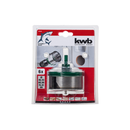 Kwb Set 6 Profi-Mehrkronen-Becherschneider für Holz, Kunststoff und Gipskarton von Einhell