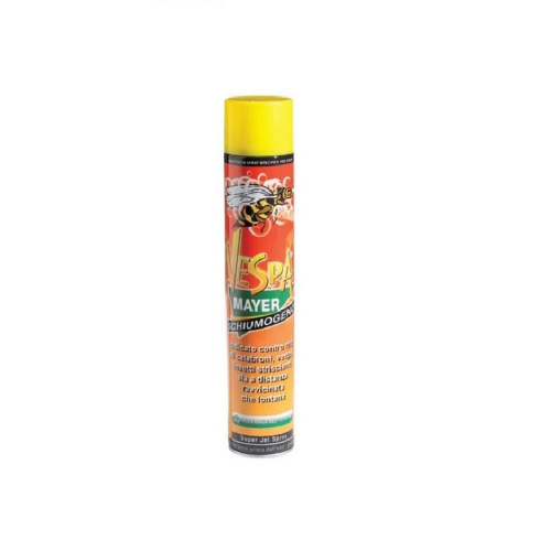 Insecticida espumante Vespa 500 ml equipado con válvula efecto spray 'bombero' y chorro remoto específico para avispas