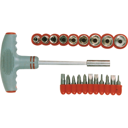 Screwdriver T screwdriver set with 9 sockets + 11 screwdriver inserts and key wrench screwdrivers
